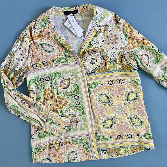 NWT Sanctuary The Vintage Scarf Paisley Long Sleeve Button-Up Shirt - Picture 6 of 8